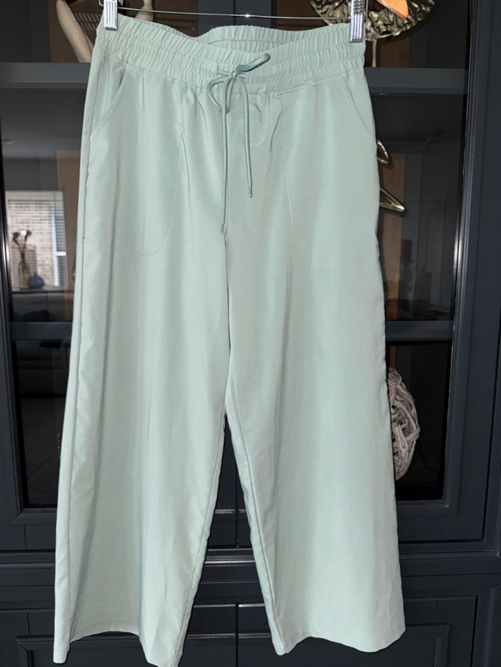Embrace Life Women's Mint Green Wide-Leg Drawstring Pants